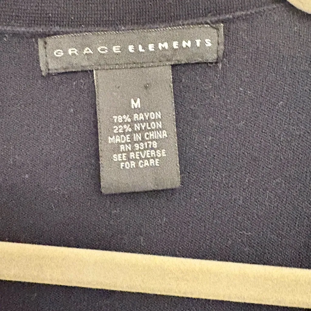 Grace Elements Black Zippered Women's Cardigan Sweater - Medium - Image 2