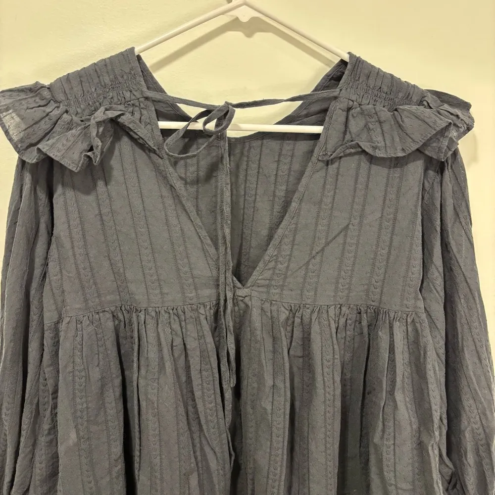 Urban Outfitters Pepper Ruffled Rib Babydoll Black Dress Prairie Cottagecore - Image 10