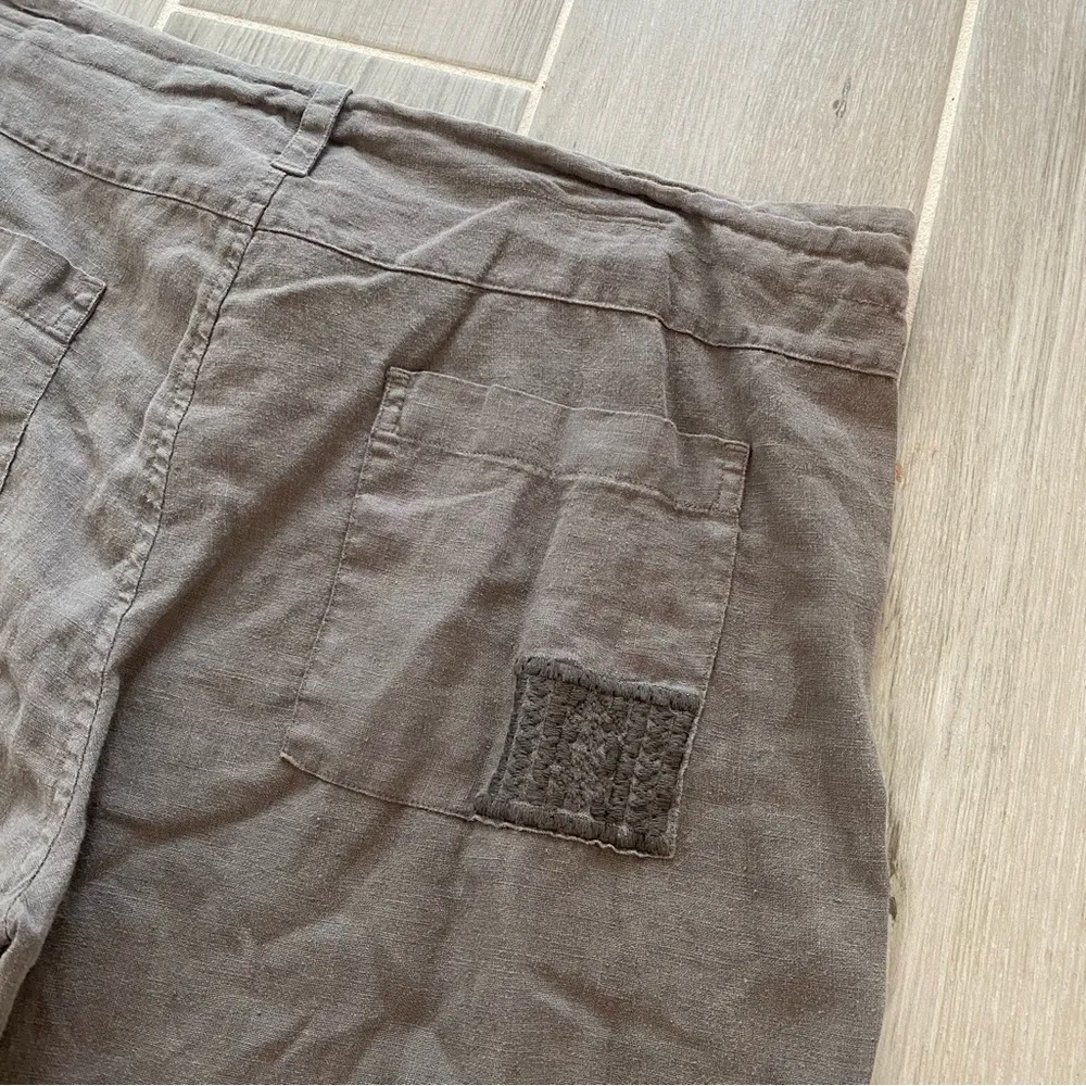 NEW JOHNNY WAS GREY WIDE LEG LINEN PANTS SZ MEDIUM - Image 5