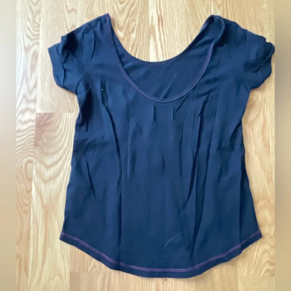 Gilly Hicks Navy Blue Shirt with Scoop Back - Image 2