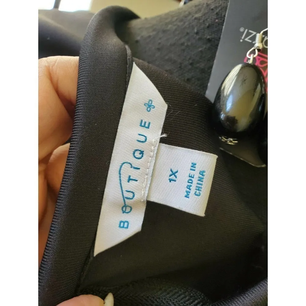 BOUTIQUE BODYCON DRESS SZ 1X Necklace Set Included - Image 11