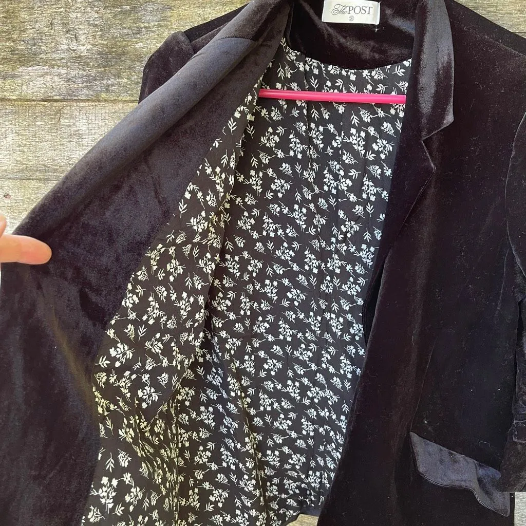 The Post size S black velvet blazer . - Image 8