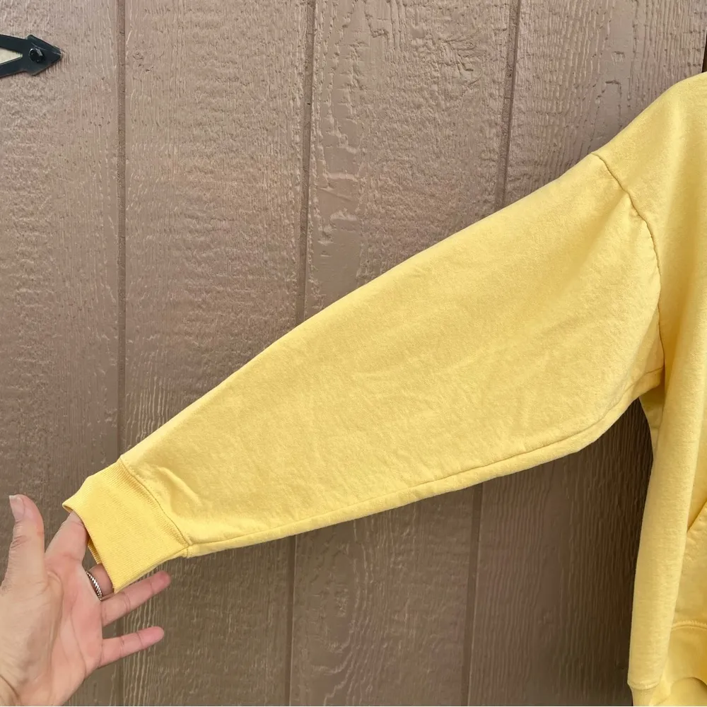 Walt Disney Parks Womens Unisex Sweatshirt Yellow Rainbow Retro Hoodie Small - Image 6