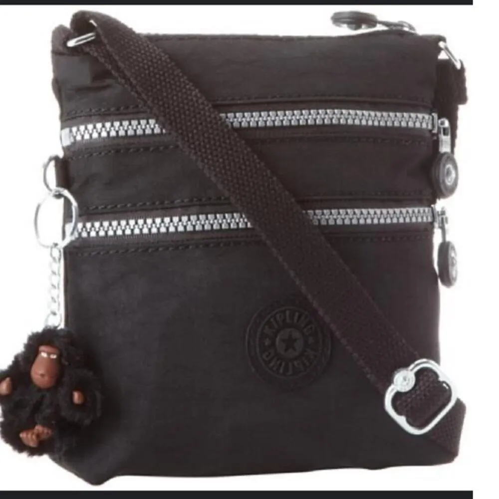 Kipling Alvar Extra Small Mini Bag Black Crossbody Purse Multizipper Pouches - Image 3