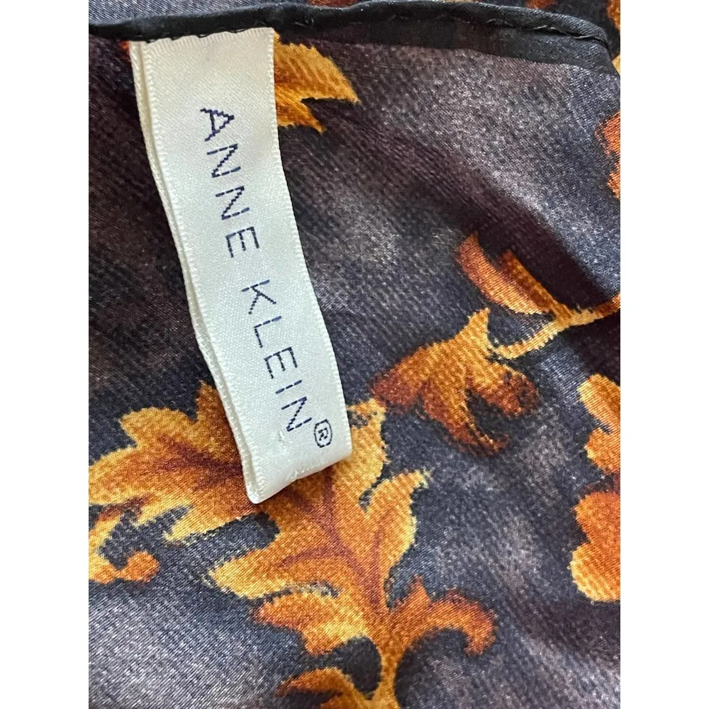 Anne Klein 🌟 ‎ Vintage Gold Leaves Silk Scarf - Image 3