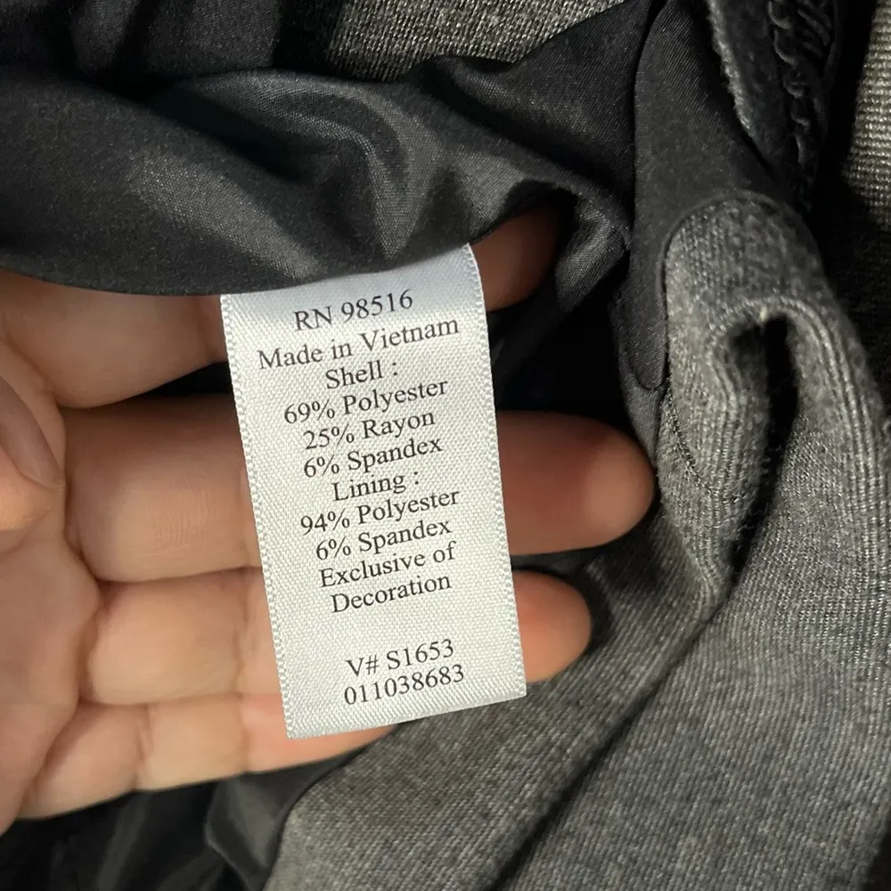 Coldwater Creek Charcoal Grey Jacket with Victorian Style Black Trim Size 10 - Image 9