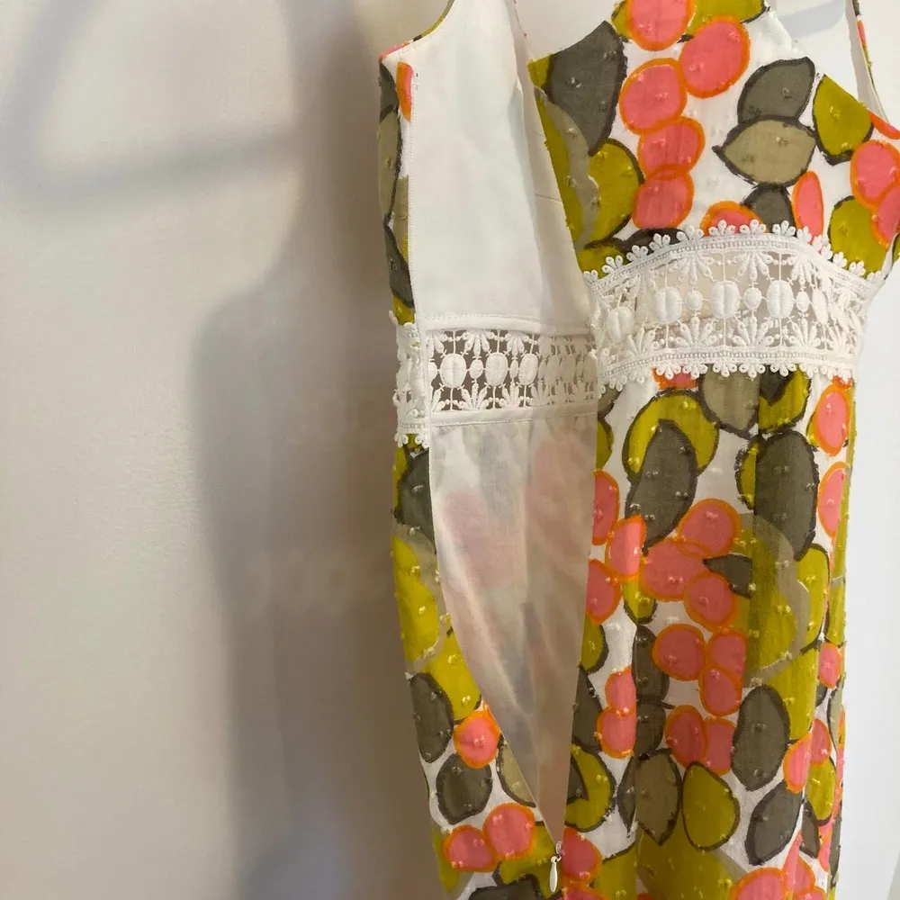 Milly Floral Swiss Dot Fit & Flare Dress Size 6 - Image 11