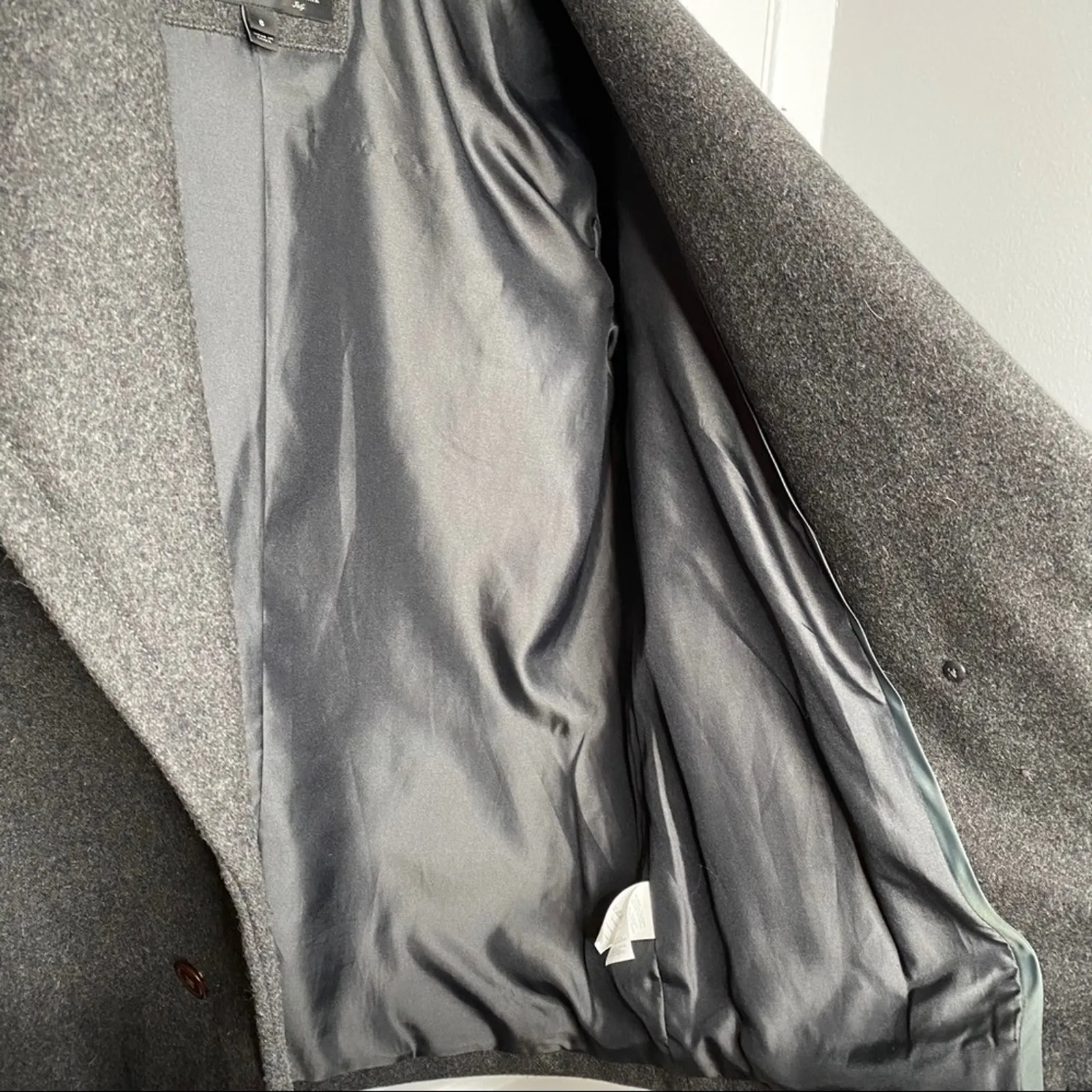 J. Crew Melton Wool Peacoat Gray Short Winter Jacket Double Breasted Coat - Image 6