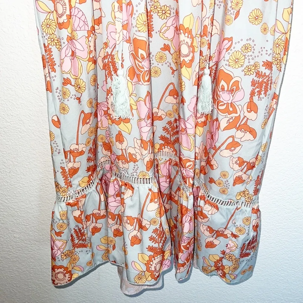 Unbranded Beautiful Short Sleeve Floral Boho Flowy Summer Dress NEW - Image 3