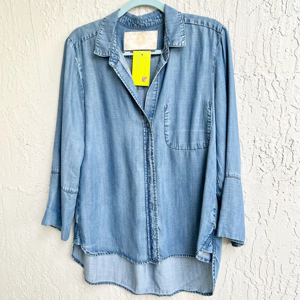 Bella Dahl chambray tencel shirt medium - Image 3
