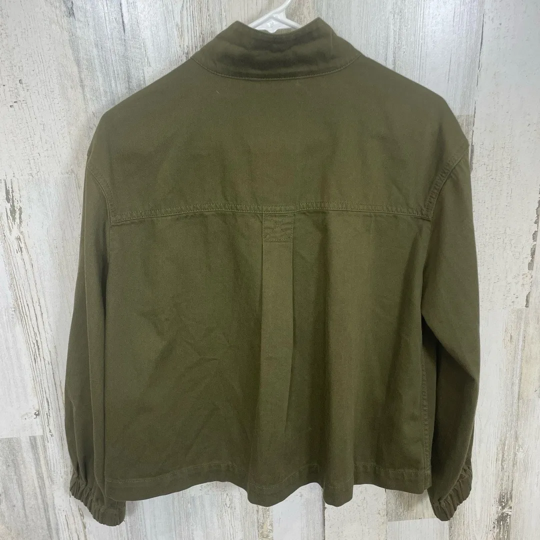 Madewell Bayview Balloon Sleeve Jacket Button Front Olive Green Size XXS Utility - Image 7