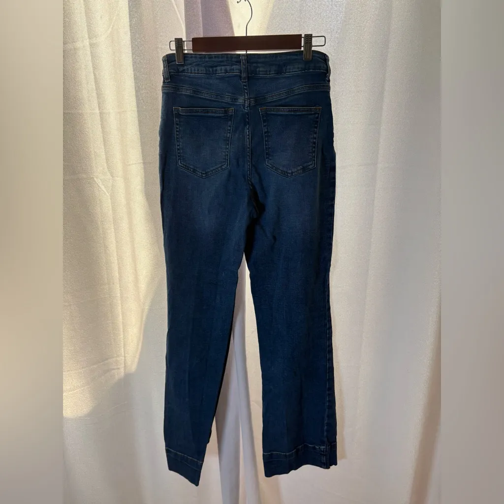 BAGATELLE Jeans Womens 29 Blue Patch Pockets Wide Leg Crop High Rise Sailor 478 - Image 4