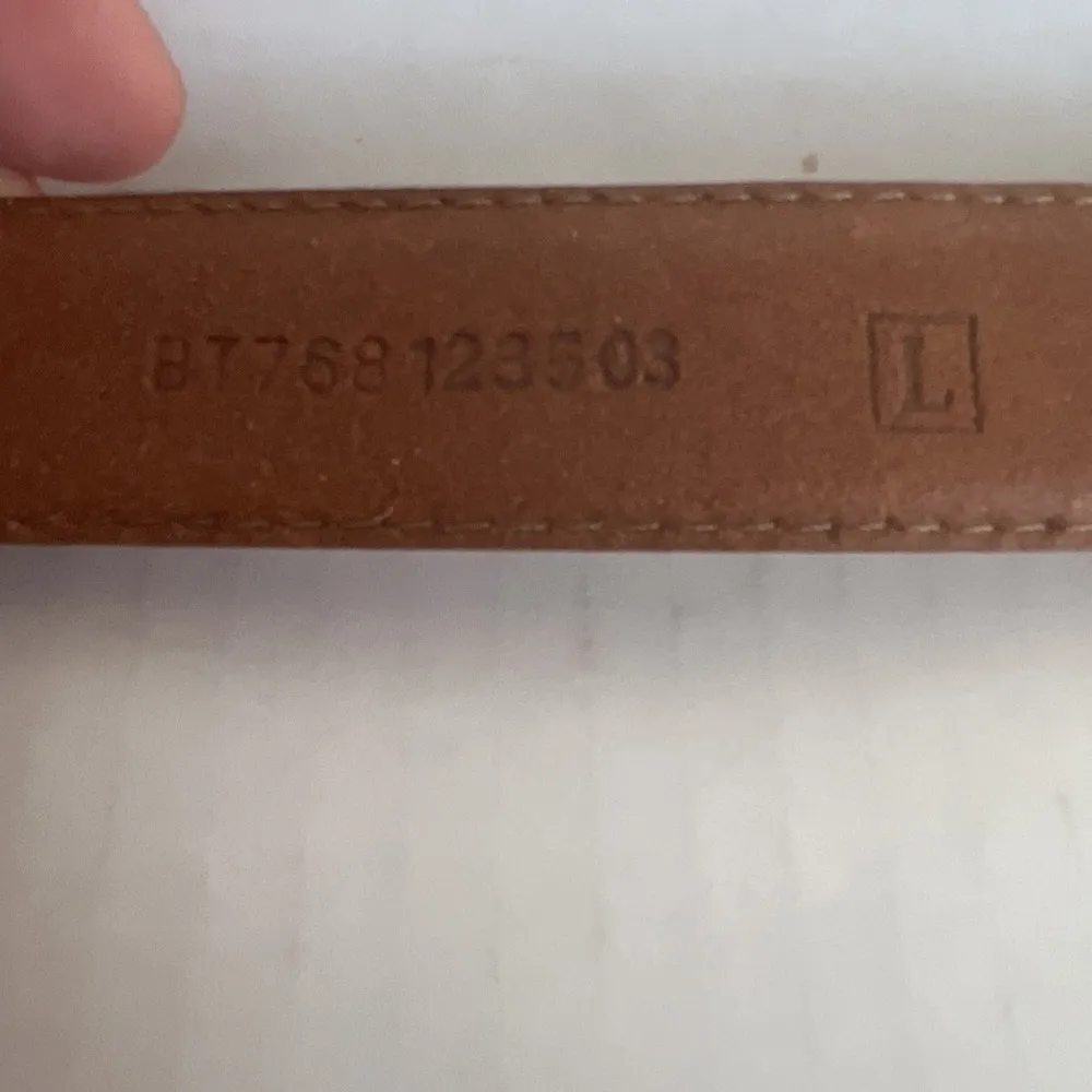 Fossil  Women's Tan Genuine Leather Belt With Silver And Gold Tone Buckle Size L - Image 4