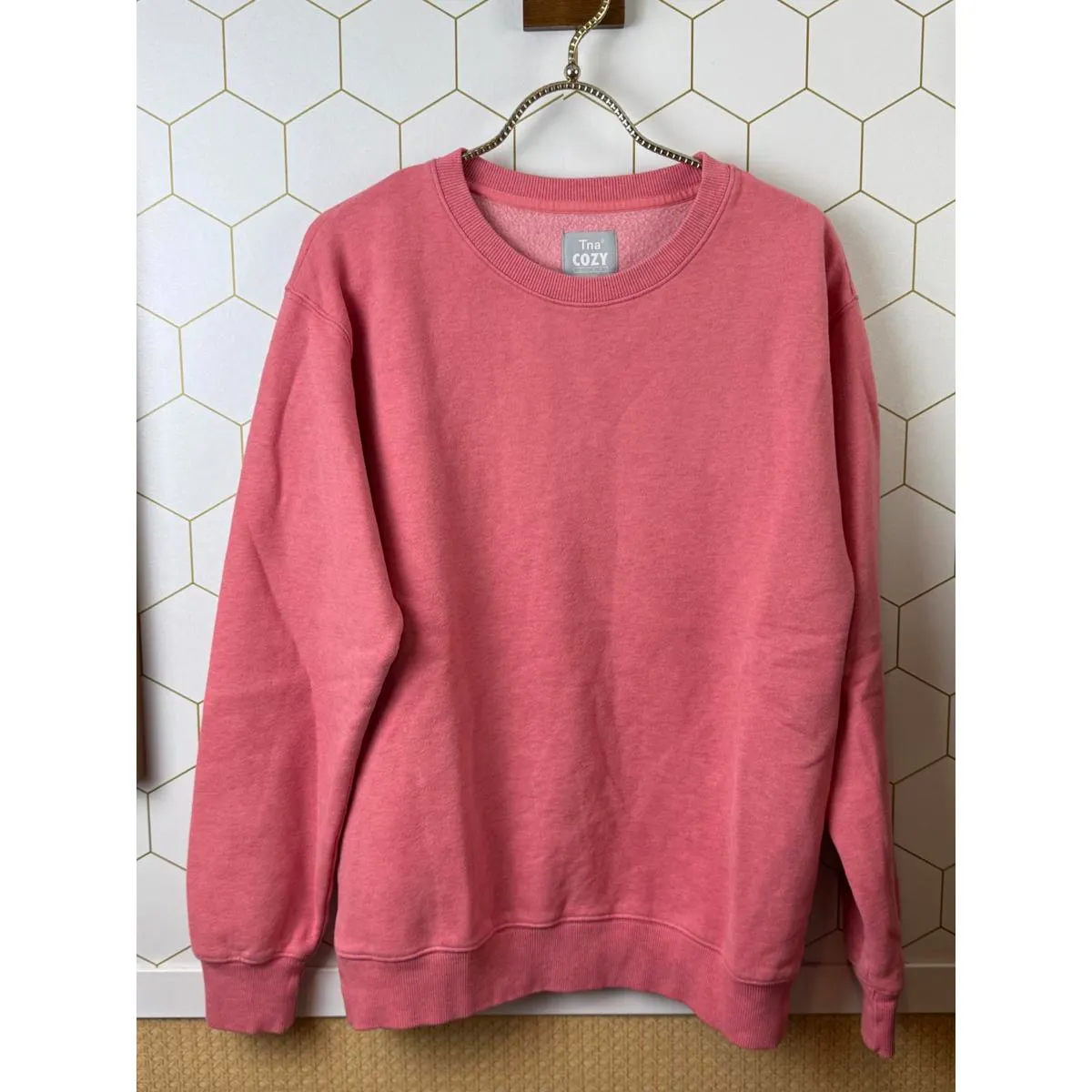 TNA by Aritzia Coral Cozy Cotton Fleece Oversized Sweatshirt - Image 5