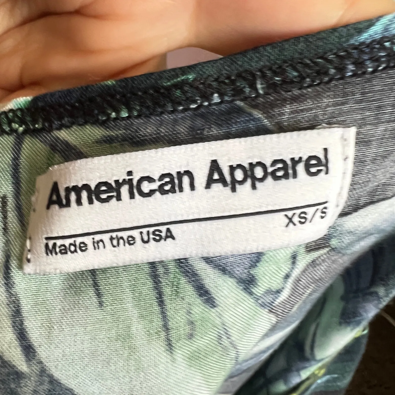 American Apparel Jungle Leaf Print Dress Made in USA Y2K Indie Sleaze XS/S - Image 3