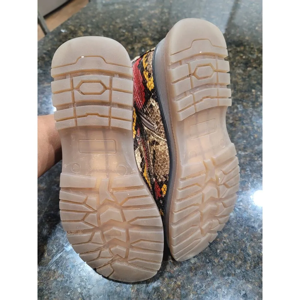 Jellypop Combat Boots Womens Size 8 Multi Snakeskin Leather Round Toe Lace Up - Image 4