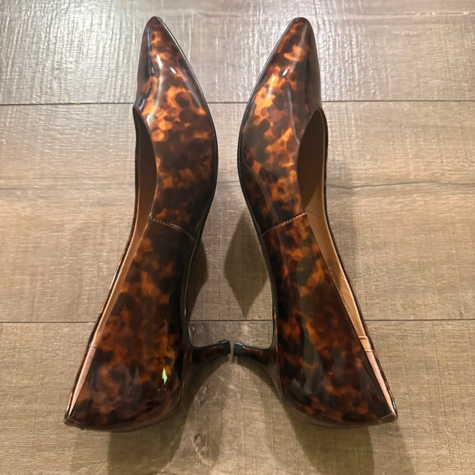 Vionic Josie Tortoiseshell Patent Kitten Heel Pumps Wide 8.5 Comfort Pointed Toe - Image 8