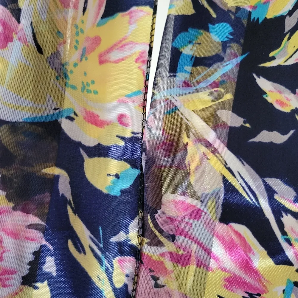 Floral satin damask stripe rectangle scarf - Image 4