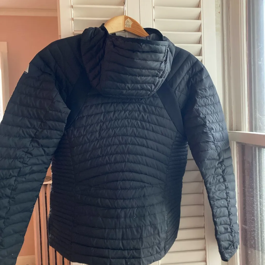 Eddie Bauer Jacket Womens Medium Black Hooded First Ascent StormDown 800 Puffer - Image 2