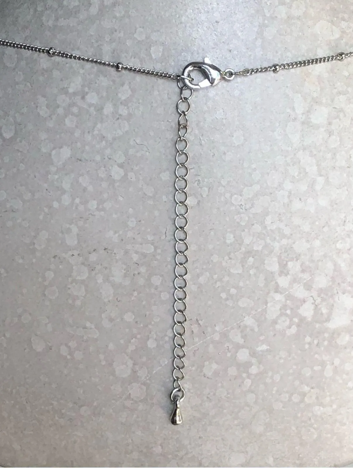 Classic Timeless Silver Plated Small Beads Cubic Zirconia Bar Pendant Necklace - Image 14