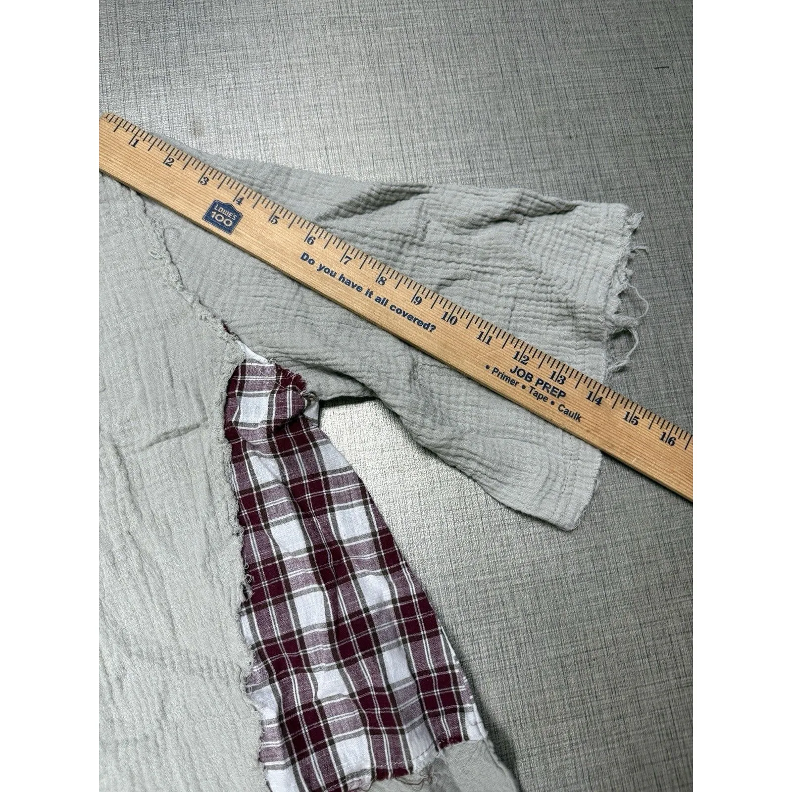 POL Anthropologie Plaid L Gray  Wash Short Sleeve Thermal Tunic Top Shirt peplum - Image 8