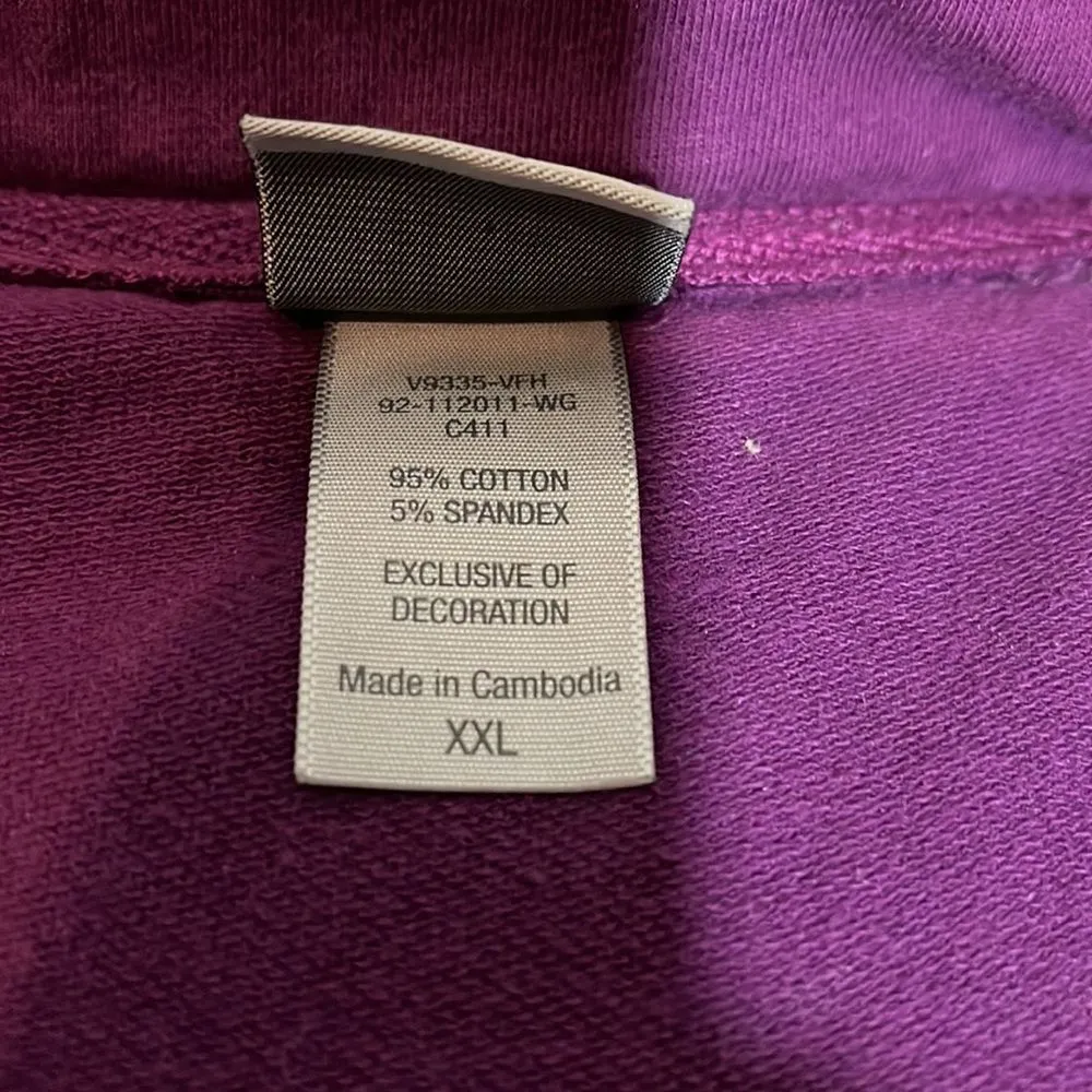Columbia Womens' Burgundy Zip Front Sweatshirt Jacket Stand Up Collar XXL - Image 16