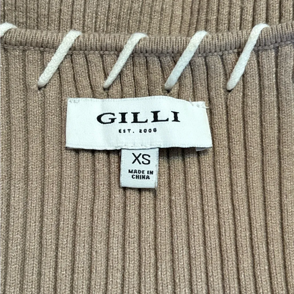 Gilli Ribbed Bodysuit in Tan size XS/S - Image 6