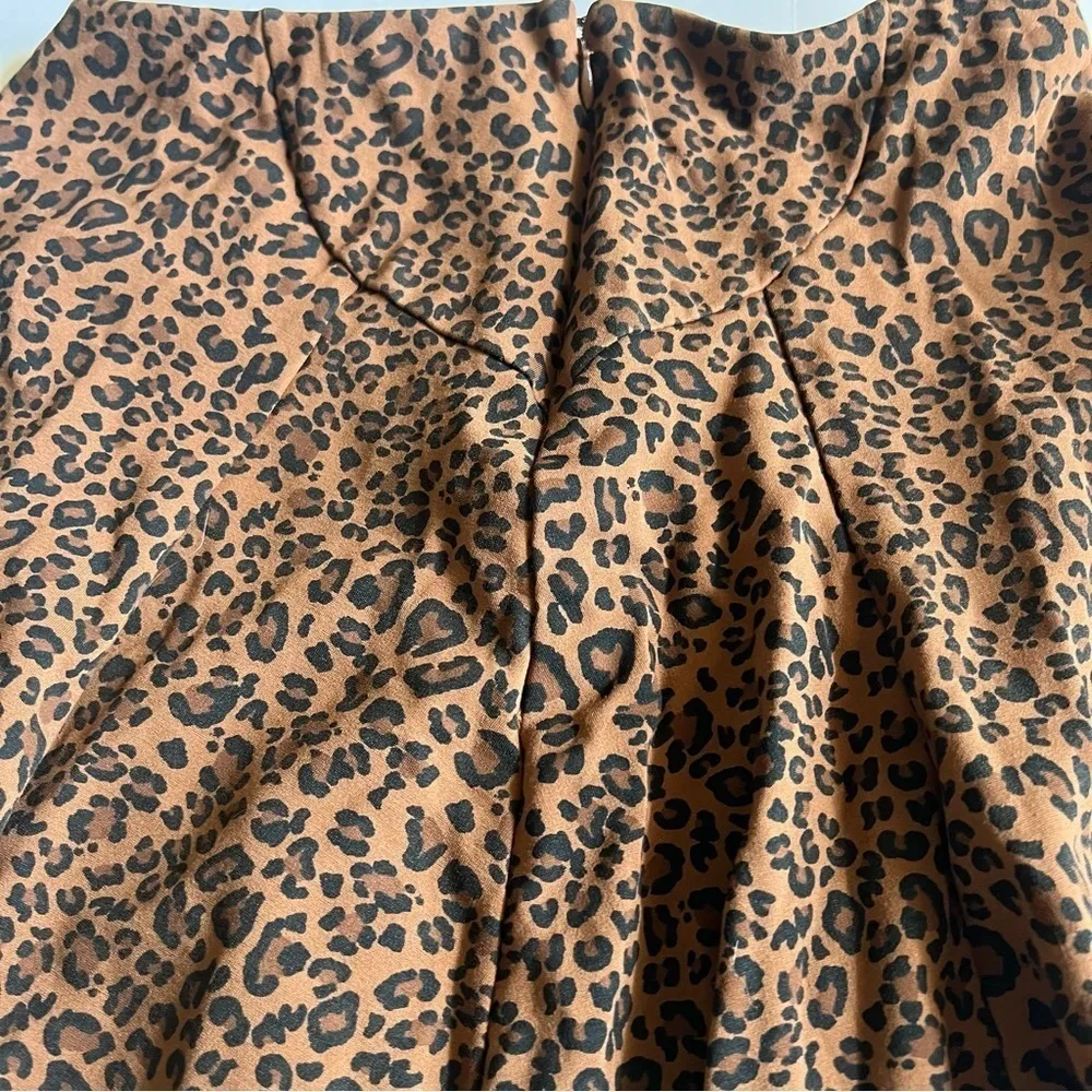 leopard cheetah animal print circle skirt brown and black xs - Image 7