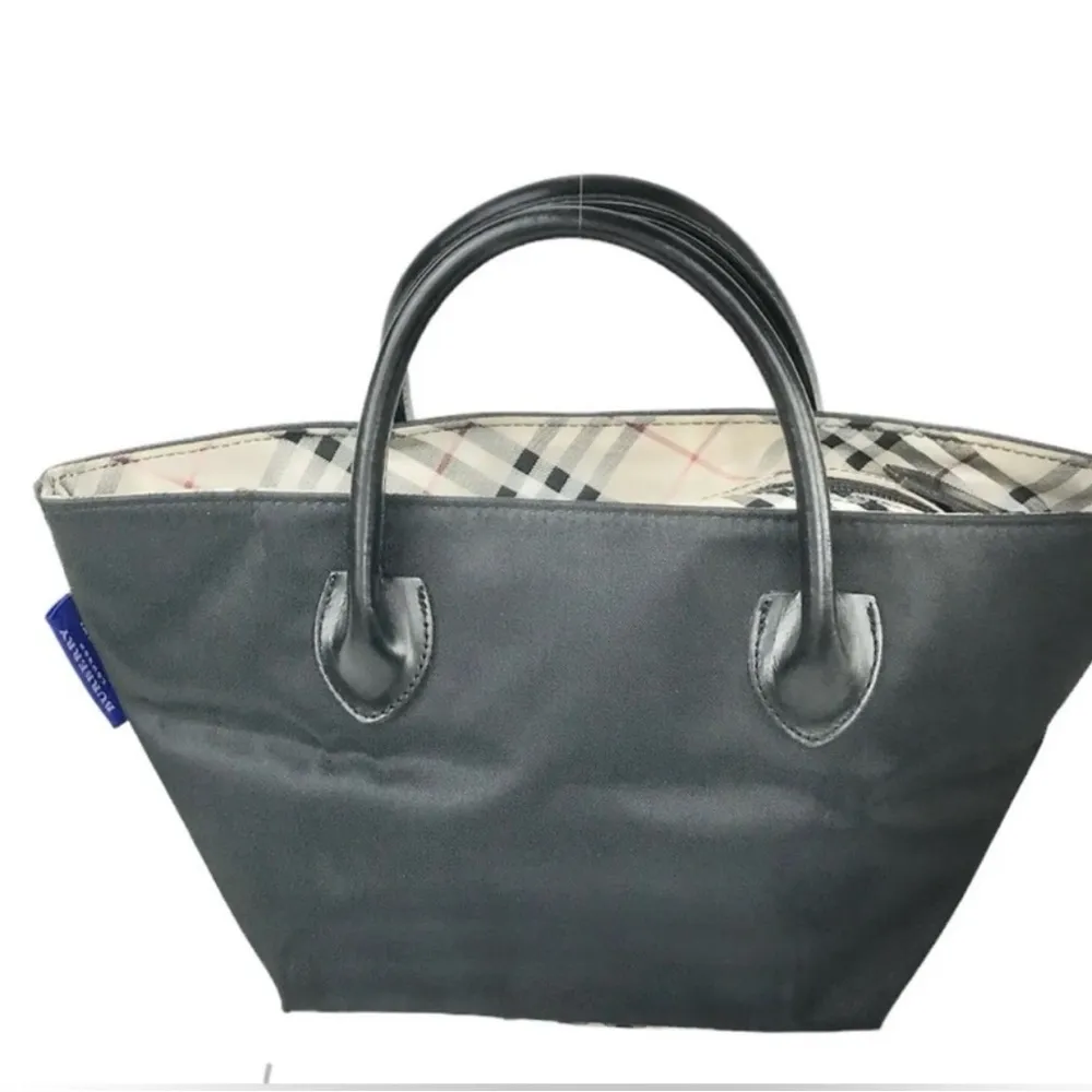Burberry Blue Label Nova Check Mini Tote Black Nylon - Image 8