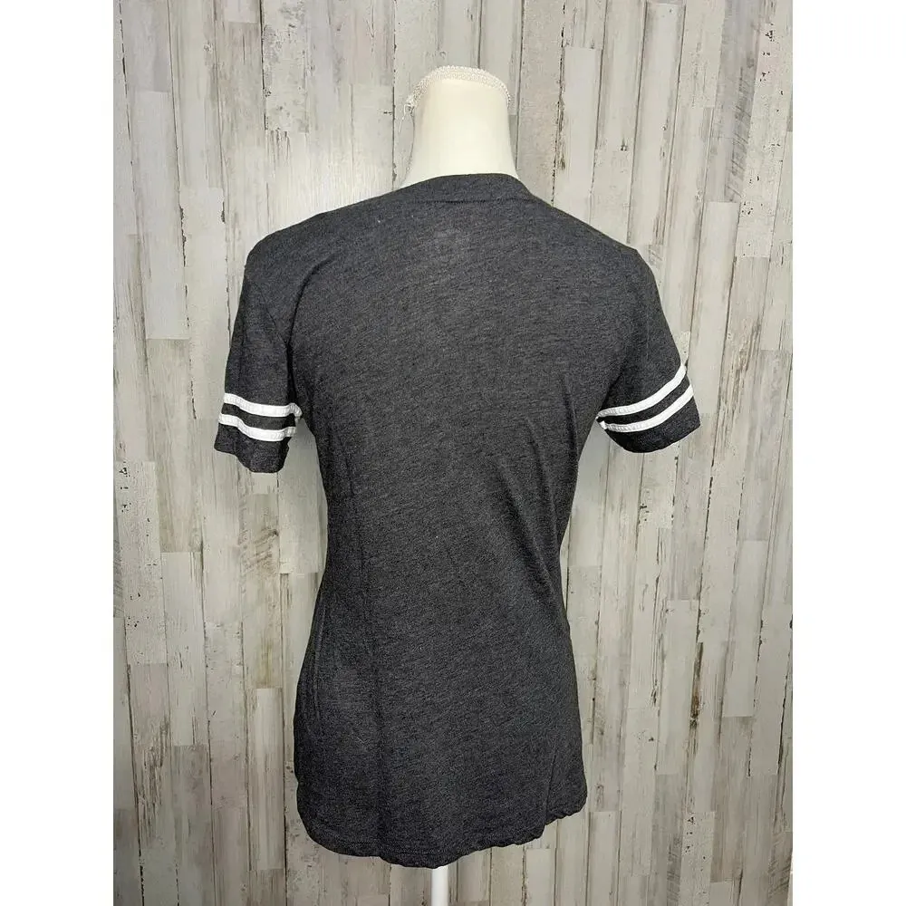 Carolina Panthers Women's‎ V-Neck T-Shirt Gray Size Small NFL Apparel - Image 3