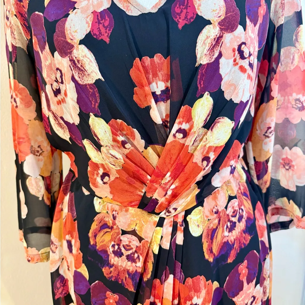 Broadway & Broome Floral Gathered Waist Dress V - Image 4