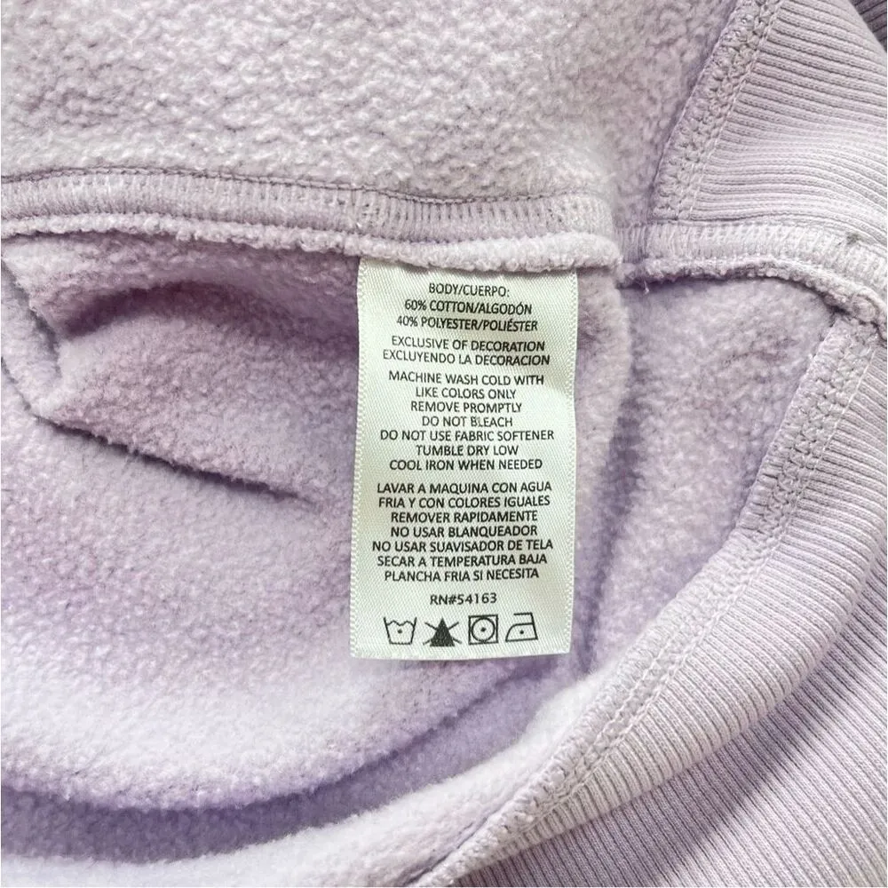 Semi-Cropped Crew Neck Sweatshirt Size Medium Purple - Image 7