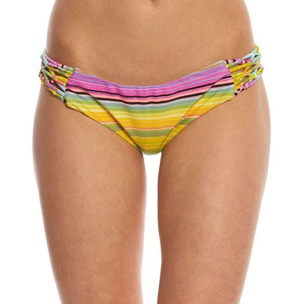 Raisins Two Piece Yellow/Blue/Pink Macrame Bikini - Image 4