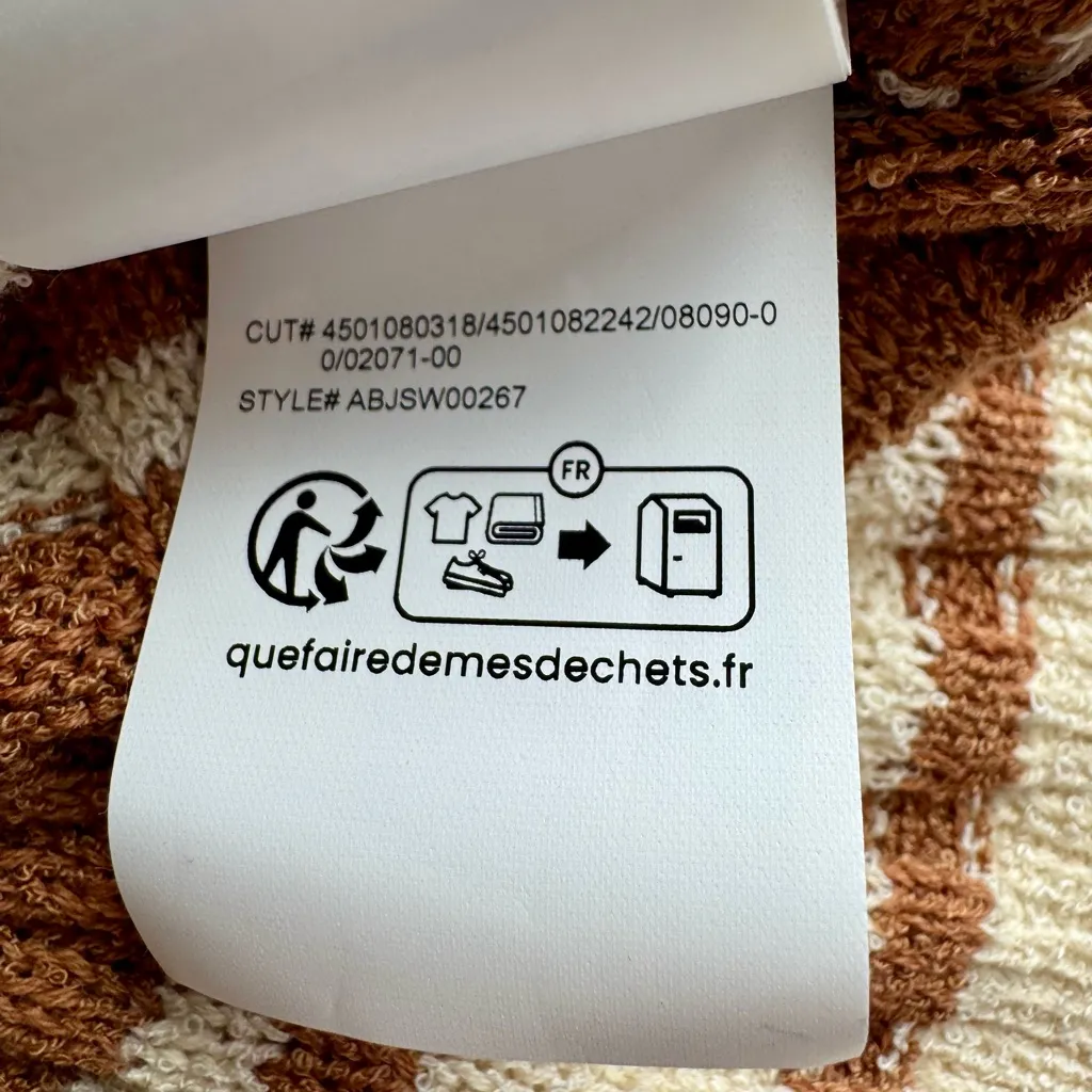 Billabong Clare Crewneck Brown and Cream Striped Sweater Size L NWT - Image 13