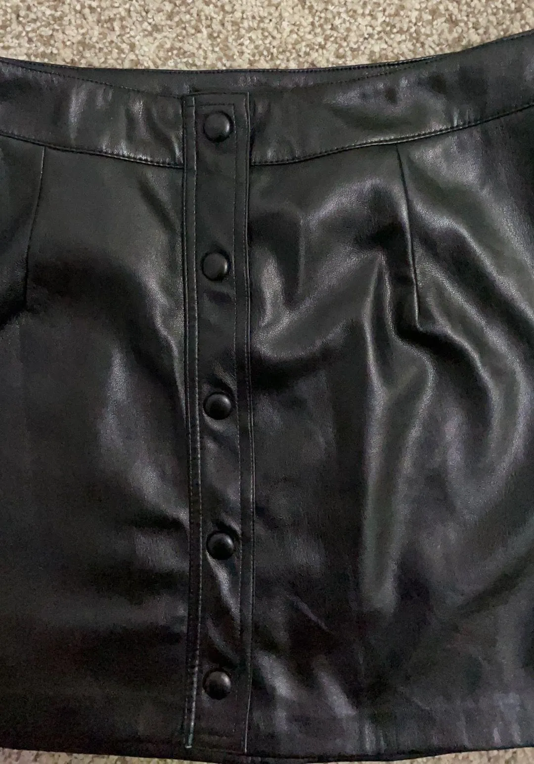 Lulu’s Black Pleather Mini Skirt Small - Image 4