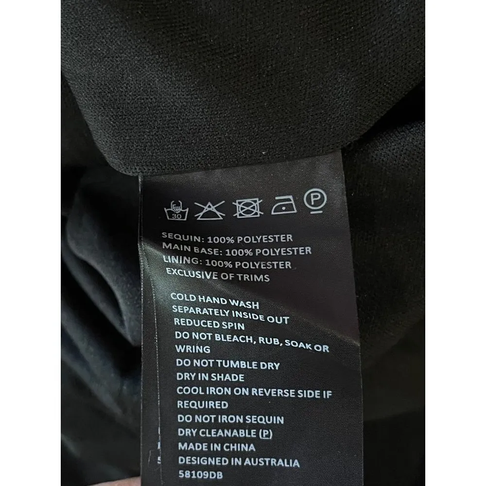 Bardot Valentina Sequin Mini Dress Smoke Womens Size XS - Image 9