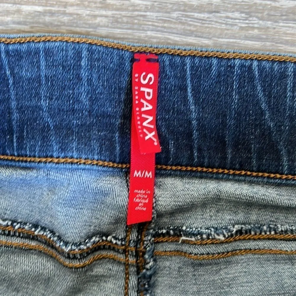 Spanx Distressed High Rise Ankle Skinny Pull On Jeans - Image 7