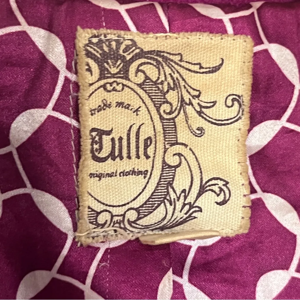 Anthropologie Tulle Women's Fuchsia Double-Breasted Pea Coat - Image 4