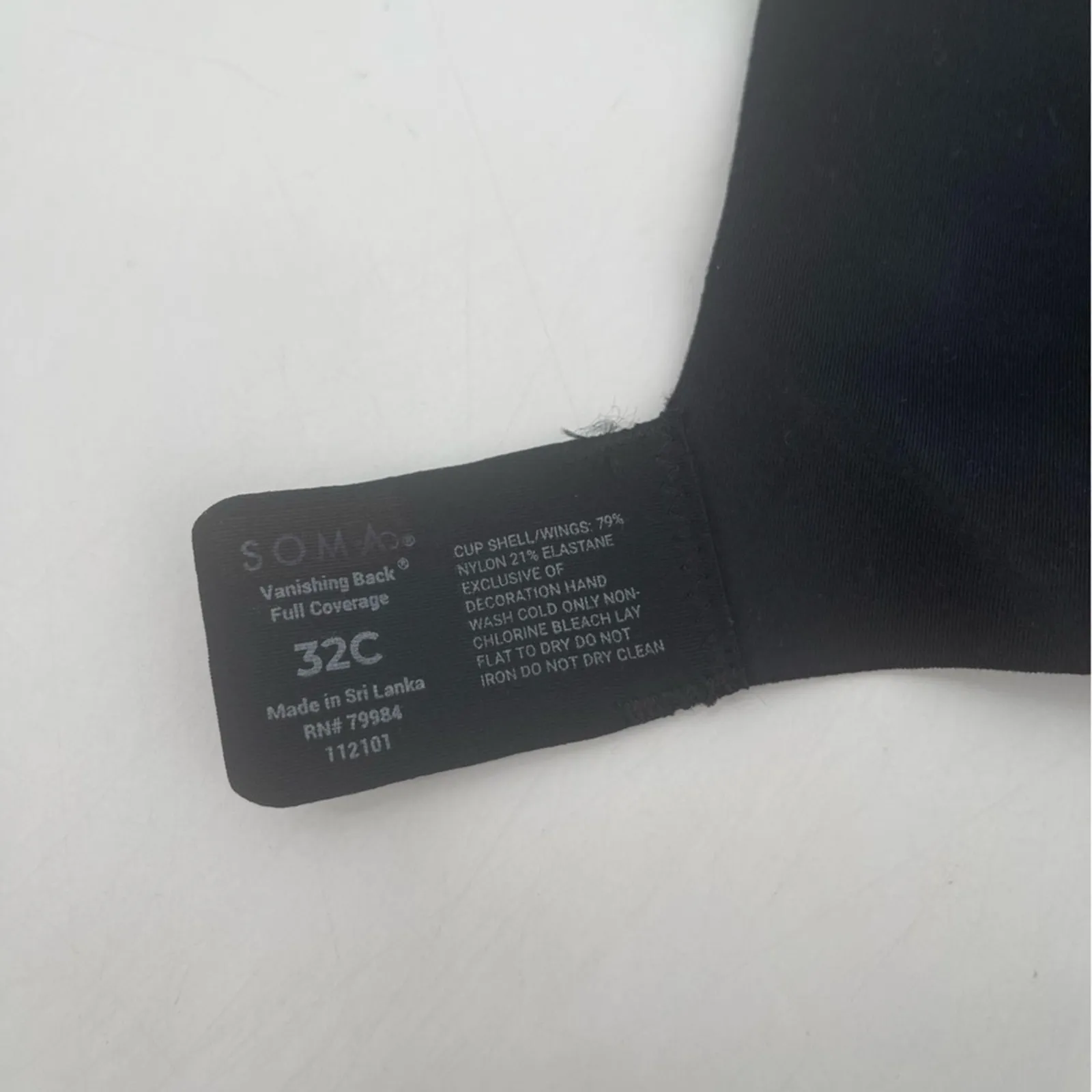 NEW SOMA Bra 32C Vanishing Back Full Coverage Black Intimates Comfy Casual NWOT - Image 10