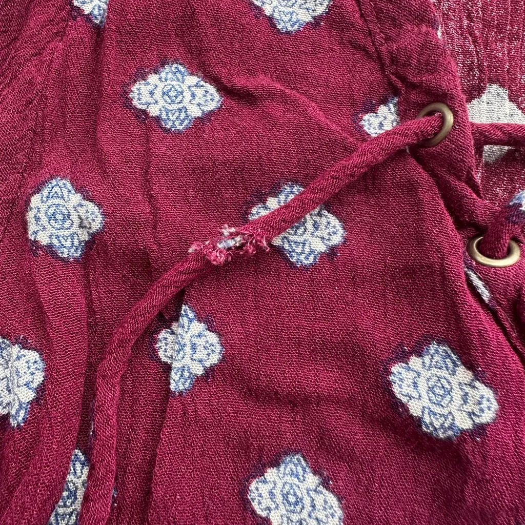 Rue21 Pattern Print Bell Sleeve Mini Dress in Burgundy/White Size XS Rue 21 - Image 6