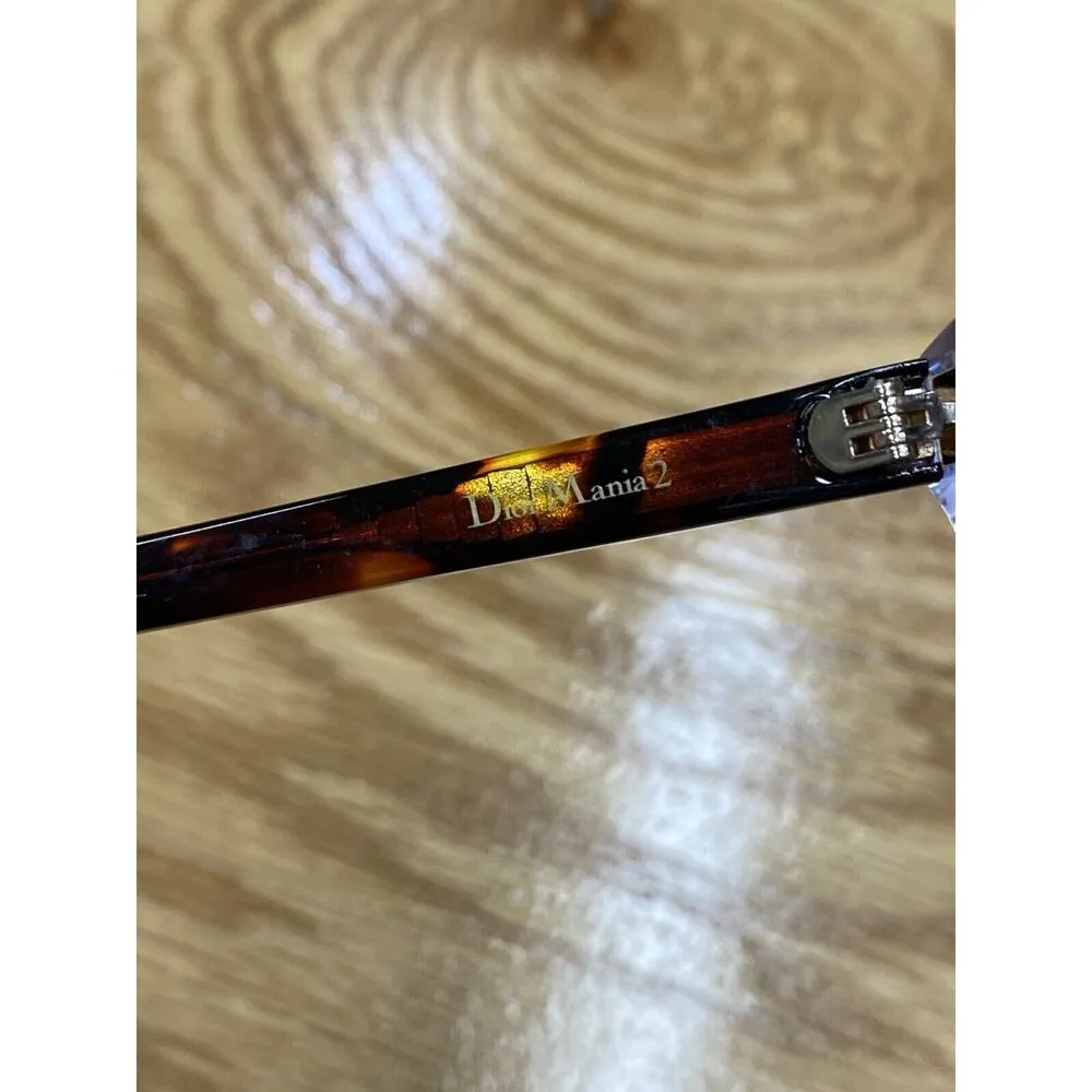 Christian Dior DiorMania 2 Womens Havana Clear Plastic Blue Lense Sunglasses A35 - Image 5