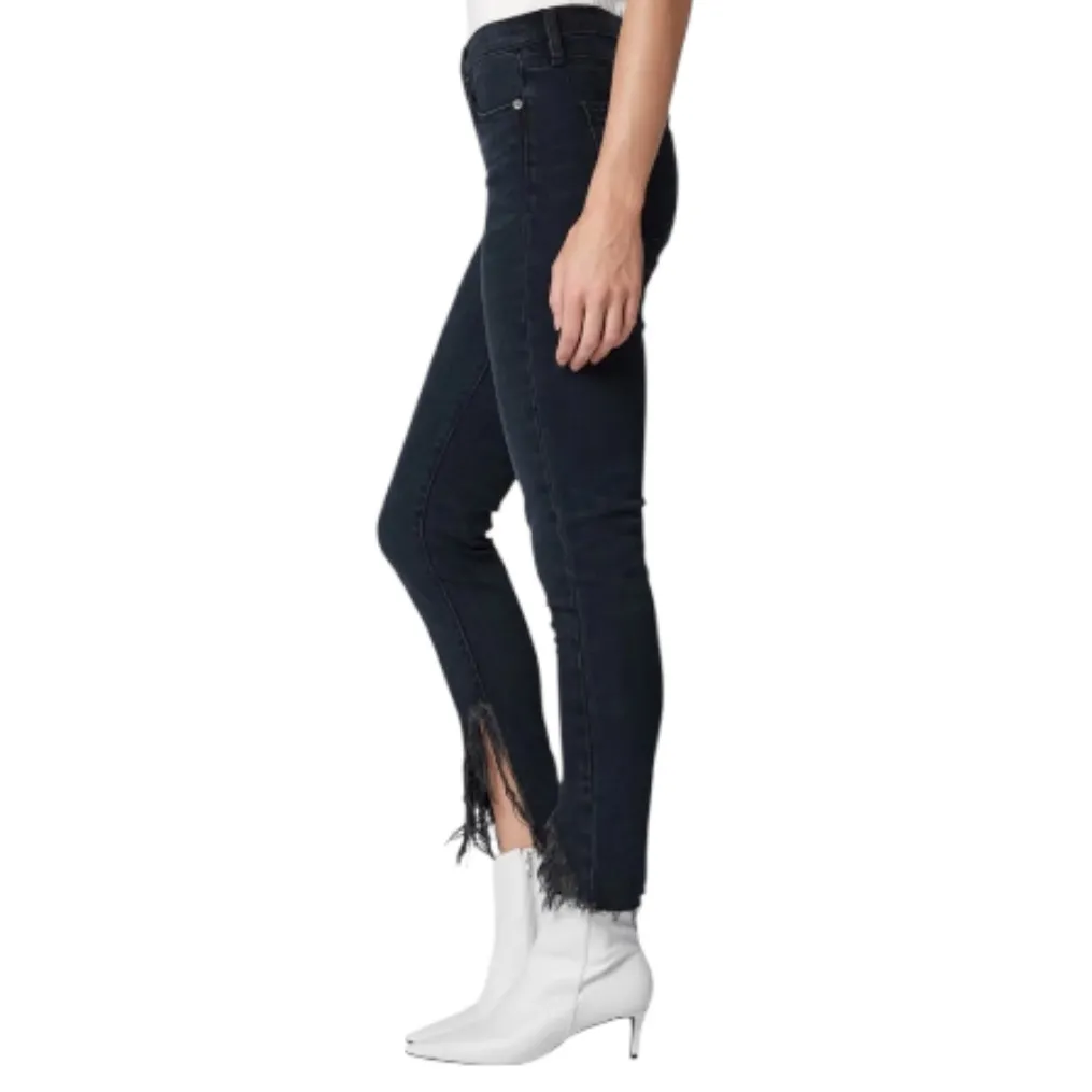 Blank NYC The Bond Mid Rise Skinny Jeans Dark Blue Frayed Legs. Size 27 - Image 10