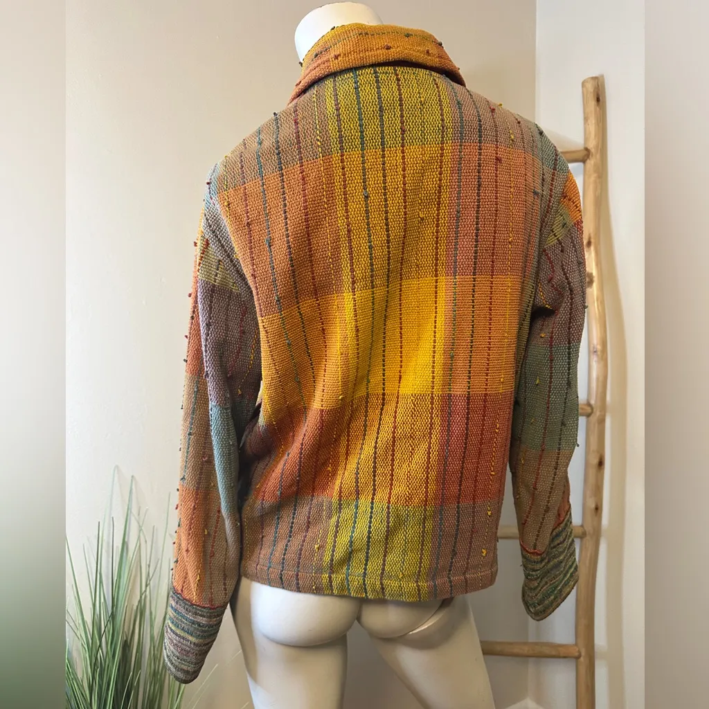 Travelsmith Womens Funky Jacket Petite M Carpet Tapestry Bright Colors Orange Size undefined - Image 5