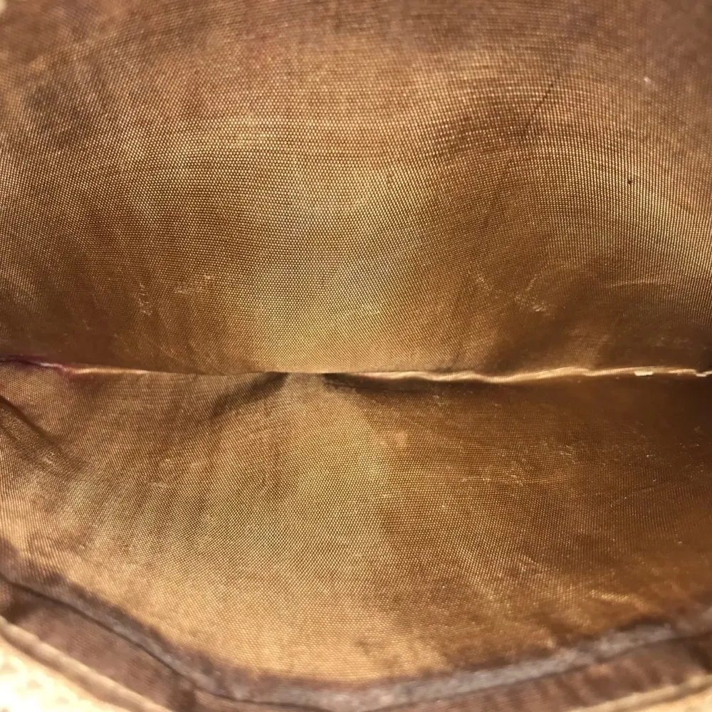 CELINE Brown Macadam Triumph Single Flap Crossbody Shoulder Bag Authentic - Image 6