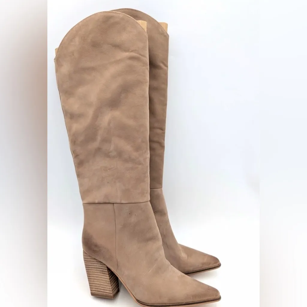 Steve Madden Knee High Boots Tan Nubuck - Image 2
