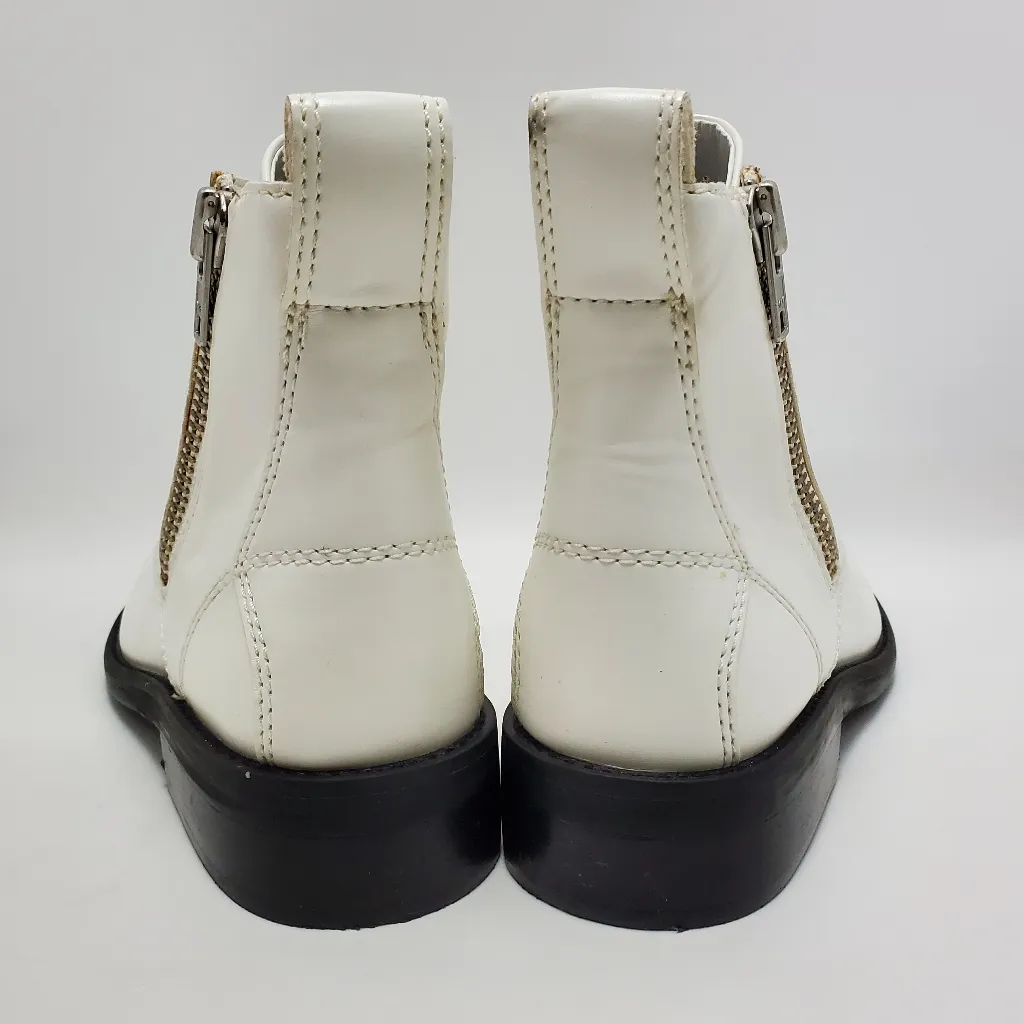 White Abound Combat Side Zip Lace Up Boot Size 8.5 - Image 4