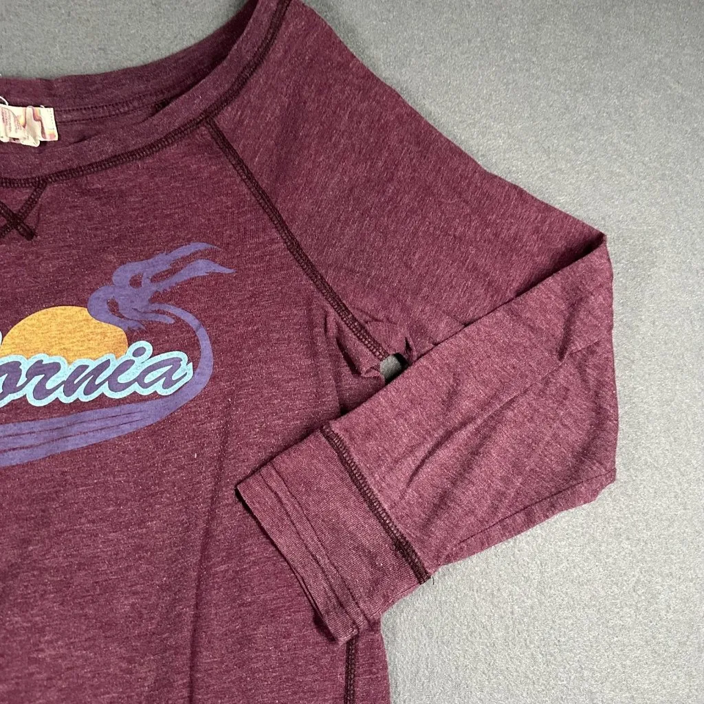 Op California Pullover Womens Large Round Neck 3/4 Sleeve Surf Graphic Pocket - Image 6