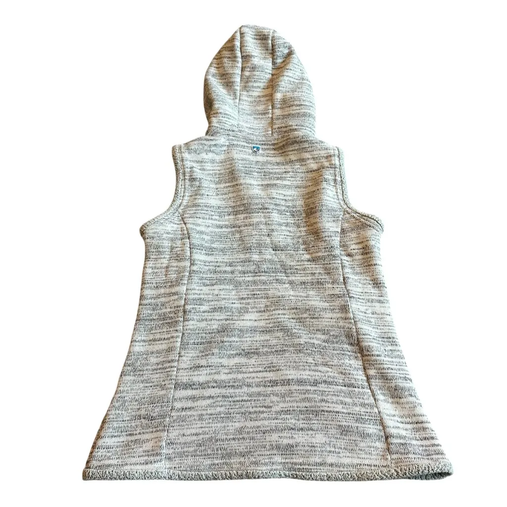 Kuhl Light Grey Fleece Lined Vest w/ Hood Marled Zip-Down Pockets Size Medium - Image 7