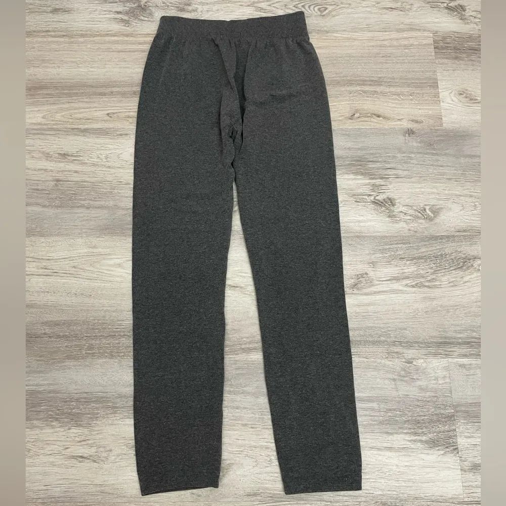 Gray Elastic Waist Pull On Full Length Leggings One Size Fits All - Image 4