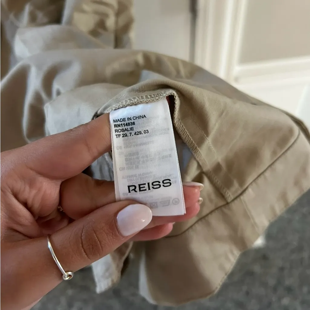 REISS Cotton Pleated Shirt Dress - Image 6